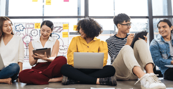 A group of students