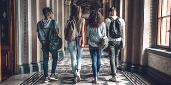 University students walking