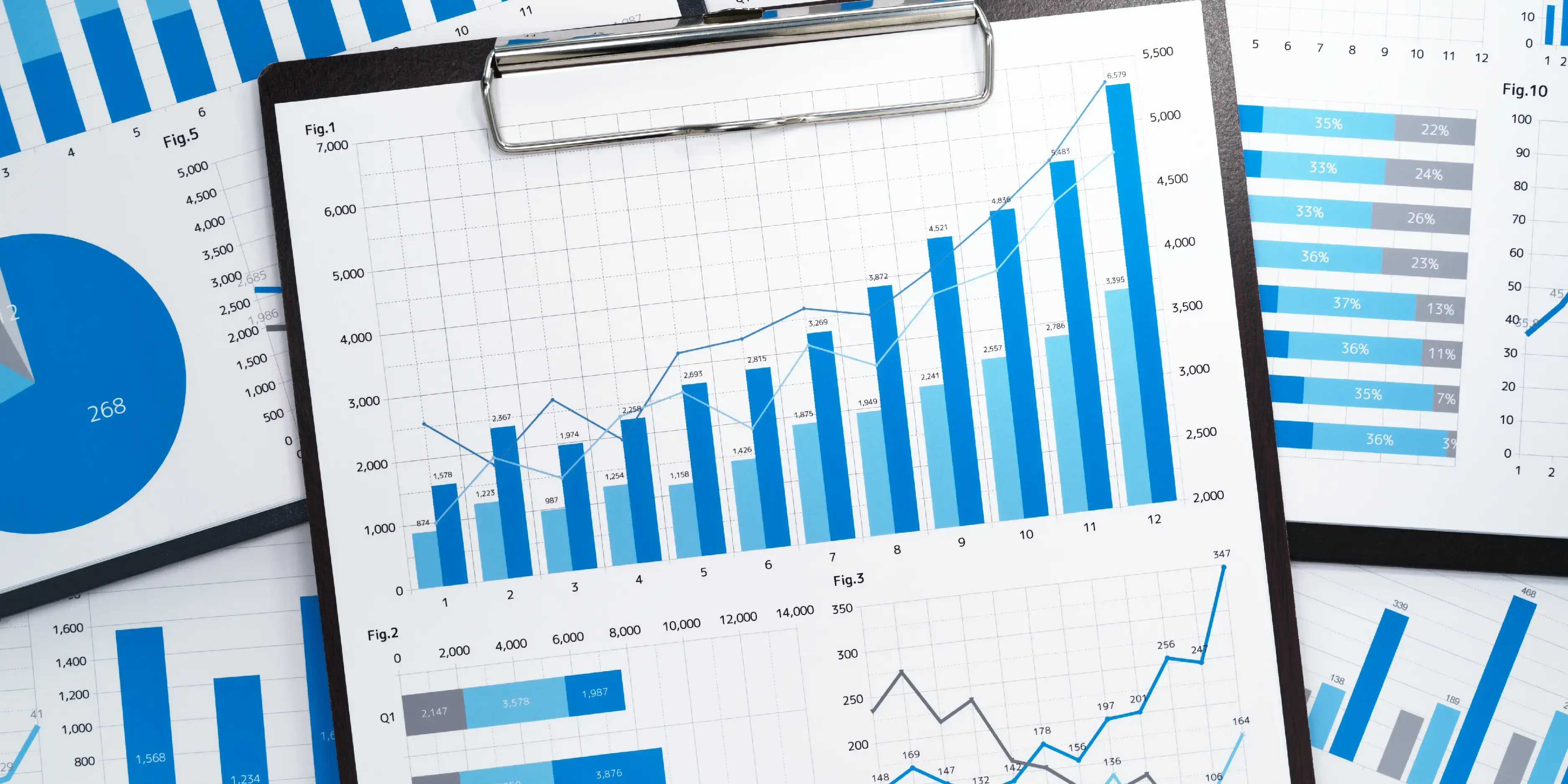 Graphs displayed on clipboards