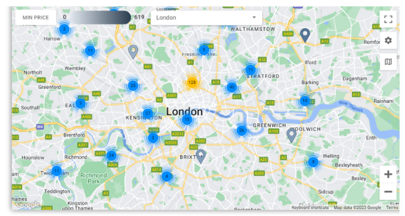 A StudentCrowd data map of London, UK